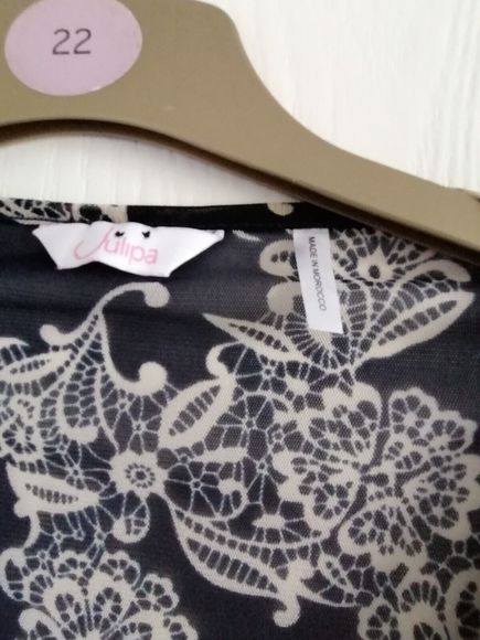 Womens Blouse Size 28 Navy And White Double Layer dress up or down - Picture 7 of 15